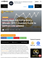 Easily Earn $8,000 a Day - Bitcoin (BTC) Holders Flock to RIPPLECOIN MINING | Live Bitcoin News