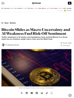 Bitcoin Slides as Macro Uncertainty and AI Weakness Fuel Risk-Off Sentiment - Decrypt