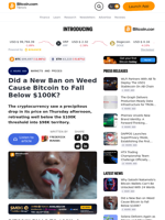 Did a New Ban on Weed Cause Bitcoin to Fall Below $100K? – Markets and Prices Bitcoin News