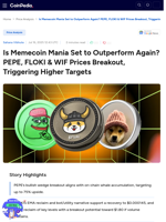 Is Memecoin Mania Set to Outperform Again? PEPE, FLOKI & WIF Prices Breakout, Triggering Higher Targets