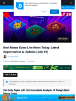 Live Best Meme Coins Updates Today: XRP Could Replace the Dollar, Experts Say, Snorter Token Is Killing It as Meme Coins Explode, and More...