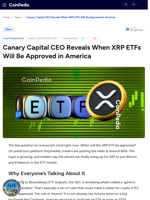 Canary Capital CEO Reveals When XRP ETFs Will Be Approved in America