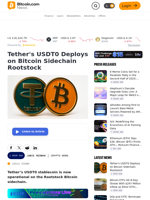 Tether's USDT0 Deploys on Bitcoin Sidechain Rootstock – Crypto News Bitcoin News