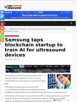 Samsung taps blockchain startup to train AI for ultrasound devices - The Crypto News Wire