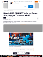 Ripple USD (RLUSD) Volume Down 57%, Bigger Threat to XRP?