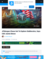 JPMorgan Chase Set To Explore Stablecoins, Says CEO Jamie Dimon | Bitcoinist.com