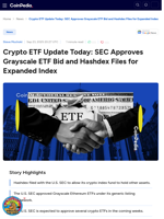 Crypto ETF Update Today: SEC Approves Grayscale ETF Bid and Hashdex Files for Expanded Index