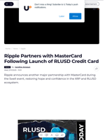 Ripple Partners with MasterCard Following Launch of RLUSD Credit Card - U.Today