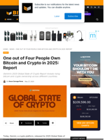 One Out Of Four People Own Bitcoin And Crypto In 2025: Report