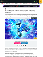 AI has growing role in Web3, rivals DeFi, gaming: DappRadar