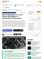 Bitcoin Mining Firm Luxor Raises $16 Million to Accelerate AI Expansion
