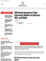 XRP Retail Sentiment Flips Extremely Bullish on Binance, OKX, and Bybit