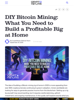 DIY Bitcoin Mining: What You Need to Build a Profitable Rig at Home
