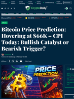 Bitcoin Price Prediction: Hovering at $66K – CPI Today: Bullish Catalyst or Bearish Trigger? - Crypto Daily