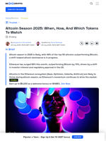 Altcoin Season 2025: When, How, And Which Tokens To Watch