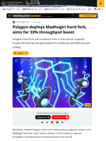 Polygon Activates Madhugiri Upgrade, Aiming For 1-Second Blocks