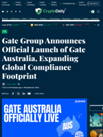 Gate Group Announces Official Launch of Gate Australia, Expanding Global Compliance Footprint - Crypto Daily