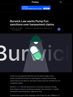 Burwick Law wants Pump Fun sanctions over harassment claims