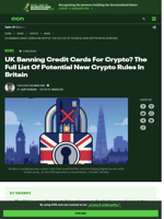 UK Banning Credit Cards For Crypto? Full List Of Potential New Crypto Rules In Britain | CCN.com