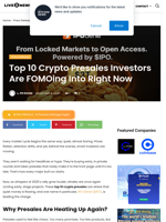 Top 10 Crypto Presales Investors Are FOMOing Into Right Now | Live Bitcoin News