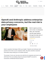 OpenAI and Anthropic address enterprise data privacy concerns, but the real risk is your employees