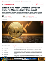 Bitcoin Hits Most Oversold Levels in History: Massive Rally Incoming? - Coinspeaker