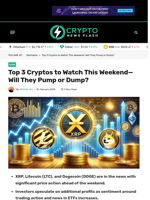 Top 3 Cryptos to Watch This Weekend—Will They Pump or Dump? - Crypto News Flash
