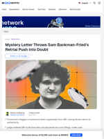 Sam Bankman-Fried Faces New Trouble Over Mystery Court Letter