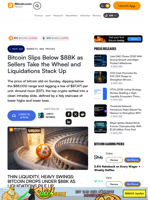Bitcoin Slips Below $88K as Sellers Take the Wheel and Liquidations Stack Up – Markets and Prices Bitcoin News