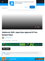 Stablecoin Shift: Japan Eyes Approval Of Yen-Backed Token