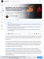 MetaMask code was open to a North Korea-linked contractor for a month before Consensys halted releases
