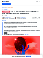 GoMining Survey Highlights Need for Better Bitcoin Education