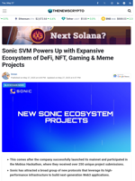 Sonic SVM Powers Up with Expansive Ecosystem of DeFi, NFT, Gaming & Meme Projects - TheNewsCrypto
