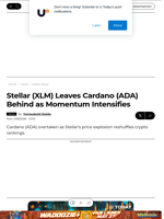 Stellar (XLM) Leaves Cardano (ADA) Behind as Momentum Intensifies - U.Today