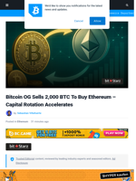 Bitcoin OG Sells 2,000 BTC To Buy Ethereum – Capital Rotation Accelerates | Bitcoinist.com