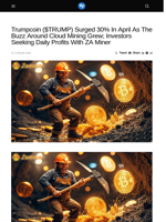 Trumpcoin ($TRUMP) Surged 30% In April As The Buzz Around Cloud Mining Grew; Investors Seeking Daily Profits With ZA Miner - Visionary Financial