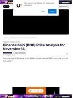 Binance Coin (BNB) Price Analysis for November 14 - U.Today