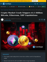Crypto Market Crash Triggers $1.5 Billion Bitcoin, Ethereum, XRP Liquidations