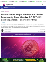Bitcoin Core's Major v30 Update Divides Community Over Massive OP_RETURN Data Expansion – Bearish for BTC?