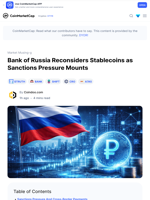 Bank of Russia Reconsiders Stablecoins as Sanctions Pressure Mounts: Guest Post by Coindoo.com | CoinMarketCap