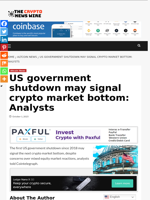 US government shutdown may signal crypto market bottom: Analysts - The Crypto News Wire