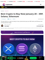 Best Crypto to Buy Now Jan. 20: XRP, Solana, Ethereum