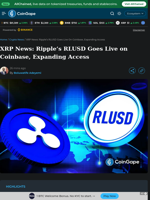 XRP News: Ripple’s RLUSD Goes Live on Coinbase, Expanding Access