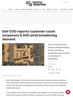 Dell COO reports customer count surpasses 6,500 amid broadening demand