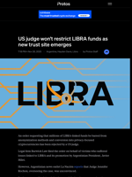 US judge won't restrict LIBRA funds as new trust site emerges