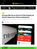 Europe Moves to Secure Chip Supply as Dutch Take Over China’s Nexperia - CoinCentral