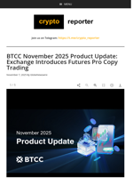 BTCC November 2025 Product Update: Exchange Introduces Futures Pro Copy Trading