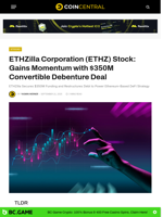 ETHZilla Corporation (ETHZ) Stock: Gains Momentum with $350M Convertible Debenture Deal