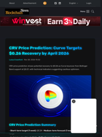 CRV Price Prediction: Curve Targets $0.26 Recovery by April 2026 - Blockchain.News