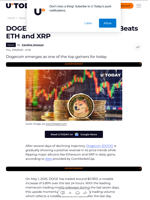DOGE Rebounds With 6% Surge, Beats ETH and XRP